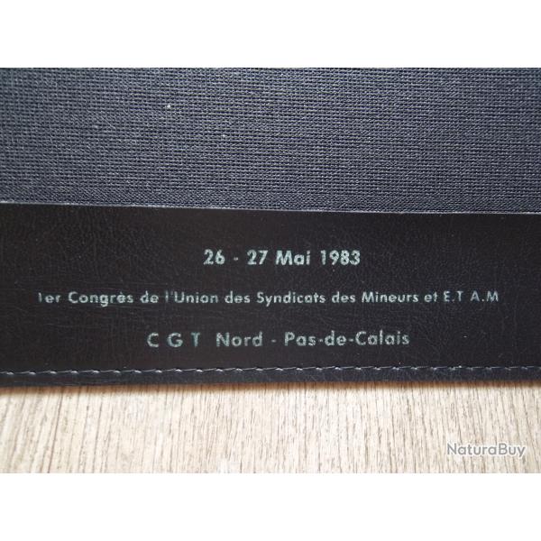 porte document 1983 vintage antiquit� mineurs de fond Pas de Calais 1�r congr�s