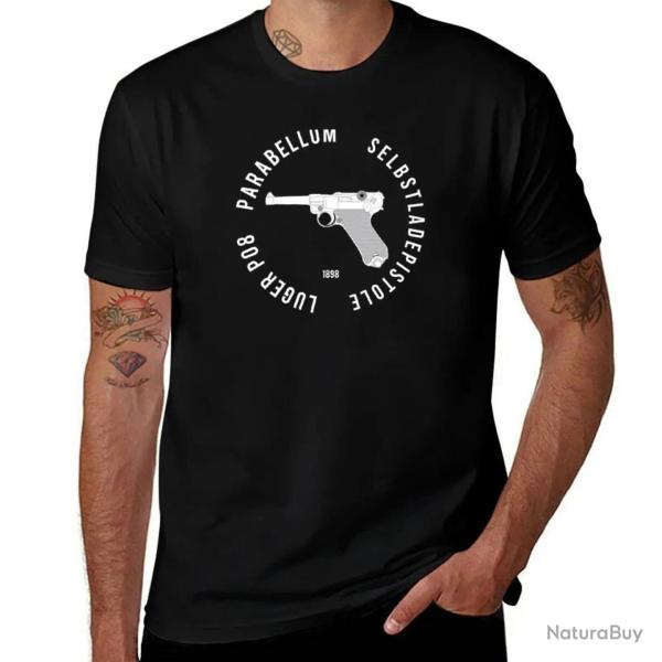 T shirt Parabellum Luger P08 Noir