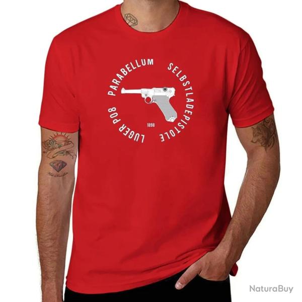 T shirt Parabellum Luger P08 Rouge