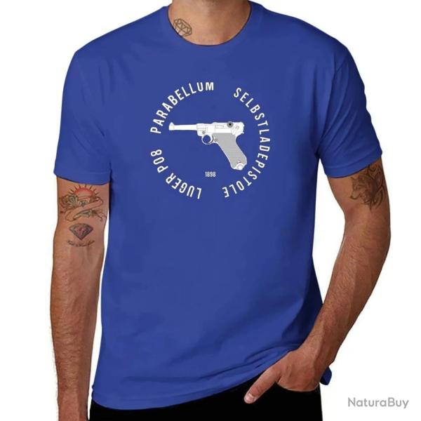 T shirt Parabellum Luger P08 Bleu
