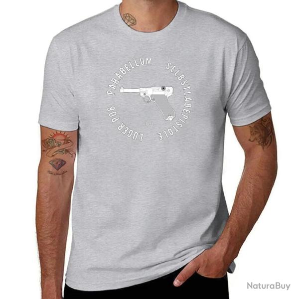 T shirt Parabellum Luger P08 Gris