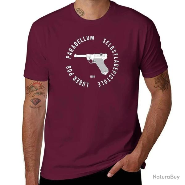 T shirt Parabellum Luger P08 Marron