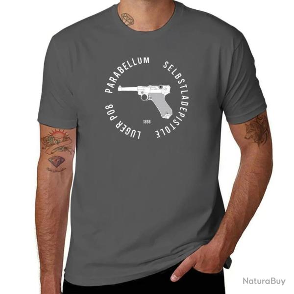 T shirt Parabellum Luger P08 Gris fonc�