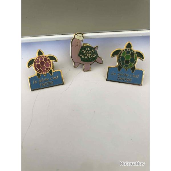 LOT DE 3 PIN'S MARQUE TORTUE, COLLECTION