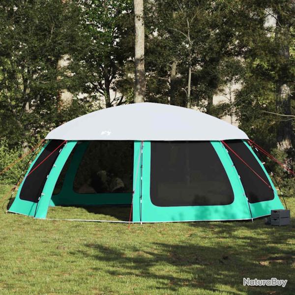 Tente piscine toit amovible parois maille vert d'eau 690x690 cm