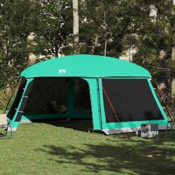Tente piscine toit amovible parois maille vert d'eau 670x590 cm