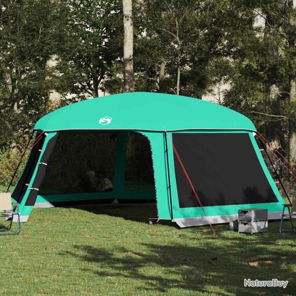 Tente piscine toit amovible parois maille vert d'eau 670x590 cm alsavelo