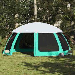 Tente piscine toit amovible parois maille vert d'eau 612x612 cm