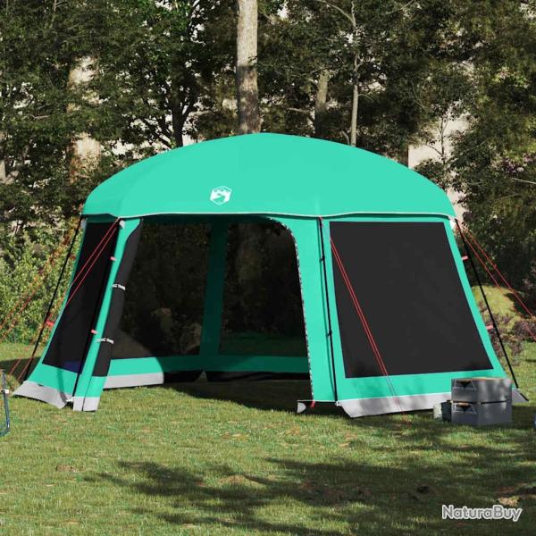 Tente piscine toit amovible parois maille vert d'eau 512x458 cm alsavelo