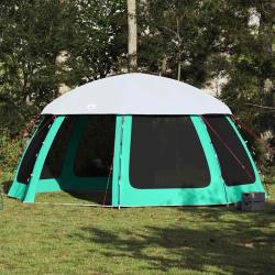 Tente piscine toit amovible parois maille vert d'eau 510x510 cm