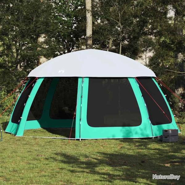 Tente piscine toit amovible parois maille vert d'eau 510x510 cm