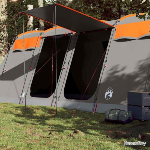 Tente familiale tunnel 8 personnes gris et orange imperm�able