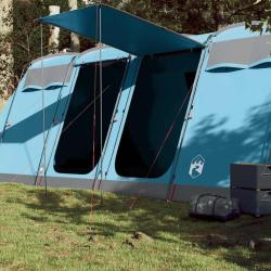 Tente familiale tunnel 10 personnes bleu imperm&eacute;able