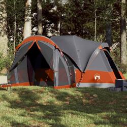 Tente familiale tipi 8 personnes gris et orange imperm&eacute;able