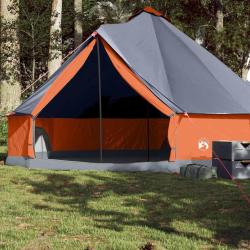 Tente familiale tipi 8 personnes gris et orange imperm&eacute;able alsavelo