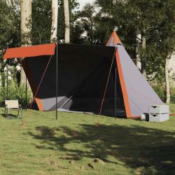 Tente familiale tipi 6 personnes gris et orange imperm&eacute;able alsavelo