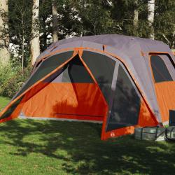 Tente familiale et porche 6 personnes gris orange imperm&eacute;able