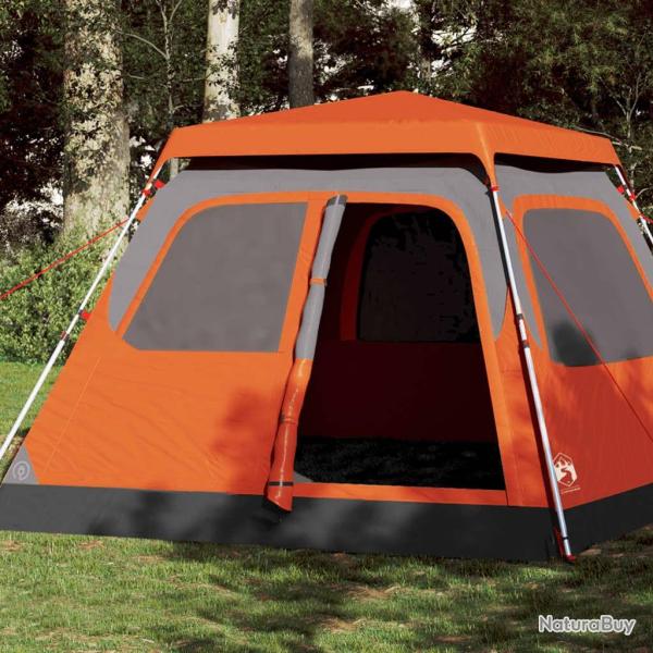 Tente familiale d�me 6 personnes gris orange lib�ration rapide
