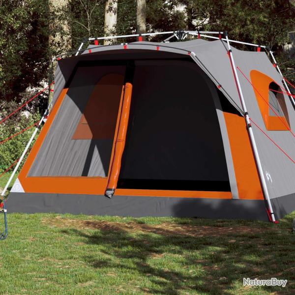 Tente familiale cabine 7personnes gris orange d�gagement rapide