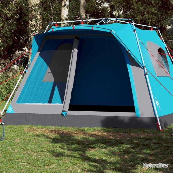 Tente familiale cabine 7 personnes bleu d�gagement rapide