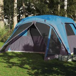 Tente familiale avec porche 6 personnes bleu imperm&eacute;able