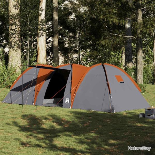 Tente familiale � d�me 8 personnes gris et orange imperm�able