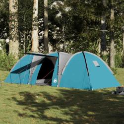 Tente familiale &agrave; d&ocirc;me 8 personnes bleu imperm&eacute;able
