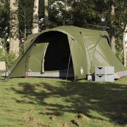 Tente familiale &agrave; d&ocirc;me 6 personnes vert olive imperm&eacute;able