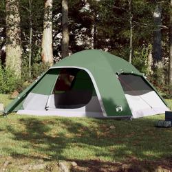 Tente familiale &agrave; d&ocirc;me 6 personnes vert imperm&eacute;able