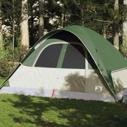 Tente familiale &agrave; d&ocirc;me 6 personnes vert imperm&eacute;able
