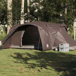 Tente familiale &agrave; d&ocirc;me 6 personnes marron imperm&eacute;able