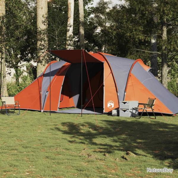 Tente familiale � d�me 6 personnes gris et orange imperm�able alsavelo