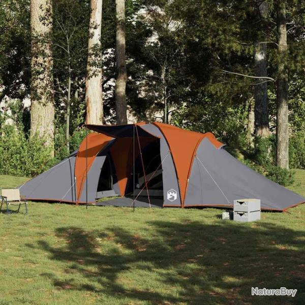 Tente familiale � d�me 6 personnes gris et orange imperm�able alsavelo