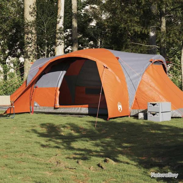 Tente familiale � d�me 6 personnes gris et orange imperm�able