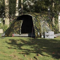 Tente familiale &agrave; d&ocirc;me 6 personnes camouflage imperm&eacute;able