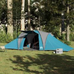 Tente familiale &agrave; d&ocirc;me 6 personnes bleu imperm&eacute;able