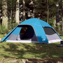 Tente familiale &agrave; d&ocirc;me 6 personnes bleu imperm&eacute;able
