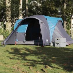 Tente familiale &agrave; d&ocirc;me 6 personnes bleu imperm&eacute;able