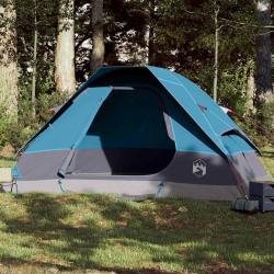 Tente familiale &agrave; d&ocirc;me 6 personnes bleu imperm&eacute;able