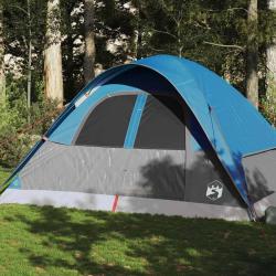 Tente familiale &agrave; d&ocirc;me 6 personnes bleu imperm&eacute;able
