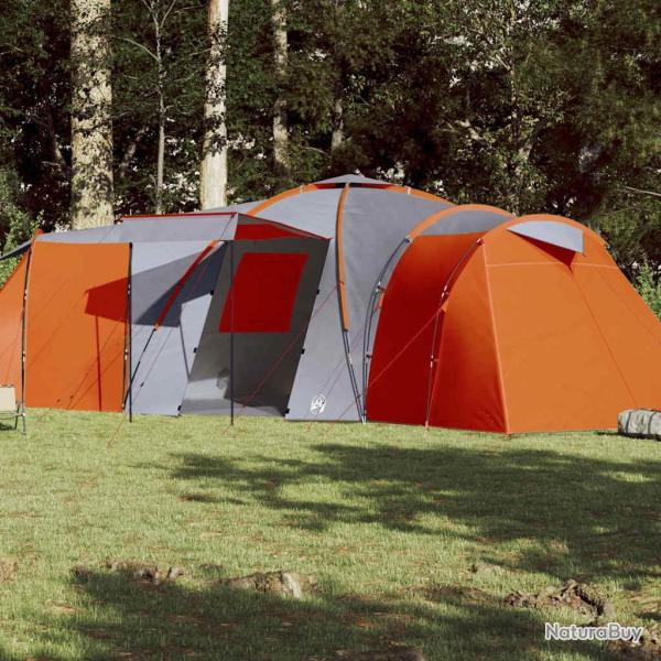 Tente familiale � d�me 12 personnes gris et orange imperm�able