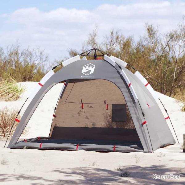 Tente de plage 2 personnes gris lib�ration rapide imperm�able