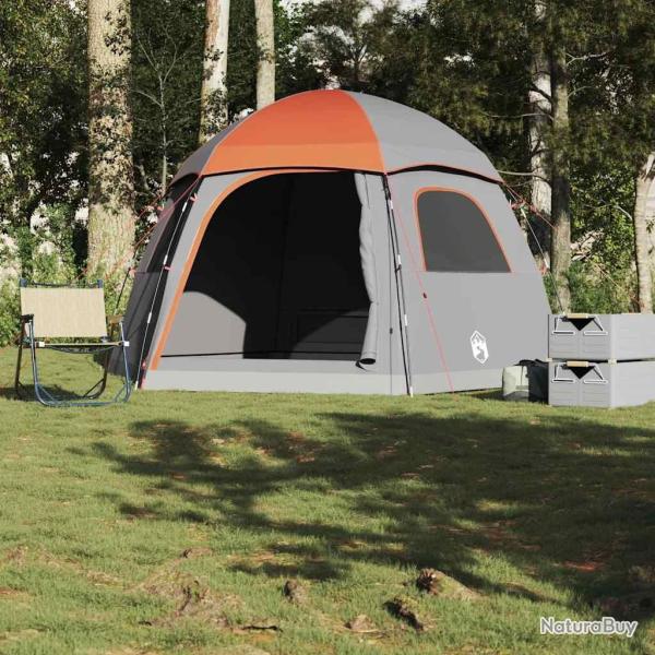 Tente de familiale igloo 6 personnes gris orange imperm�able