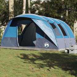 Tente de camping tunnel 5 personnes bleu imperm&eacute;able