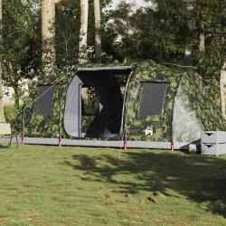 Tente de camping tunnel 4 personnes camouflage imperm&eacute;able alsavelo