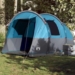 Tente de camping tunnel 4 personnes bleu imperm&eacute;able