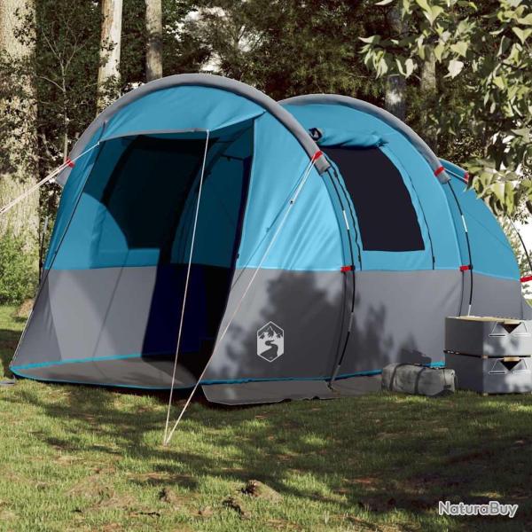 Tente de camping tunnel 4 personnes bleu imperm�able