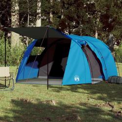 Tente de camping tunnel 4 personnes bleu imperm&eacute;able