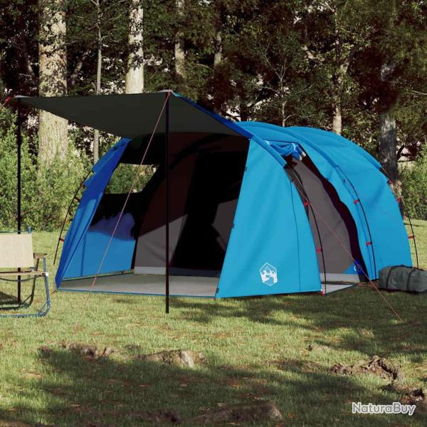 Tente de camping tunnel 4 personnes bleu imperm�able