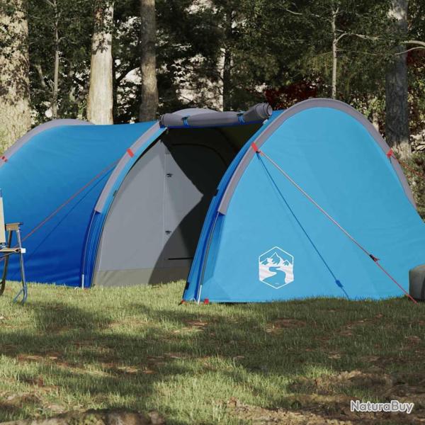 Tente de camping tunnel 4 personnes bleu imperm�able